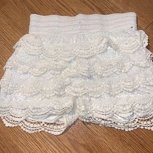 White beach shorts